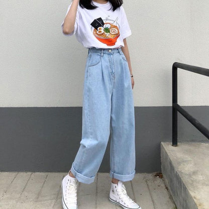 Jeans amples et décontractés, style rétro