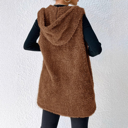 Veste à capuche en peluche décontractée
