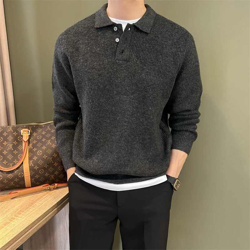 Pull en maille à revers pour homme, style business