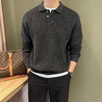 Pull en maille à revers pour homme, style business