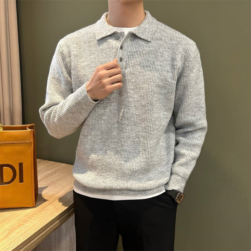 Pull en maille à revers pour homme, style business