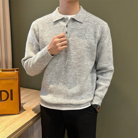 Pull en maille à revers pour homme, style business