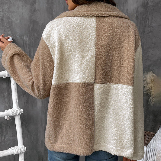 Manteau polaire décontracté à simple boutonnage