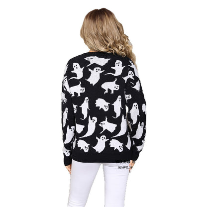 Pull d'Halloween en tricot grande taille
