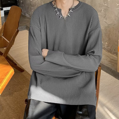 Pull rayé texture drapé couleur unie