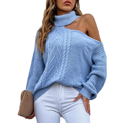 Pull-over en tricot à col polo et épaules tombantes