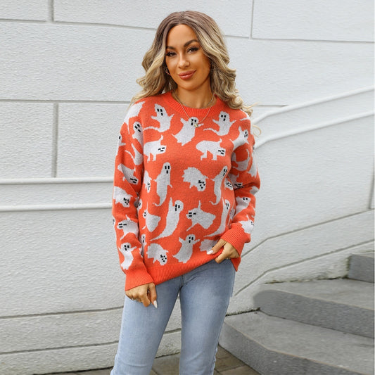 Pull d'Halloween en tricot grande taille