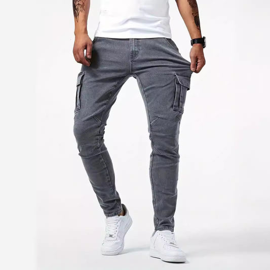 Jeans skinny à poches latérales pour hommes