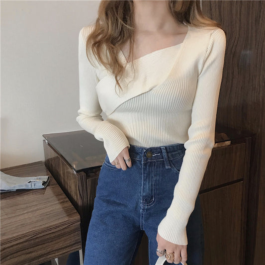 Pull col V croisé