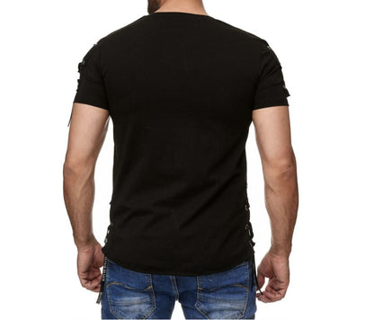 T-shirt uni coupe slim sans col