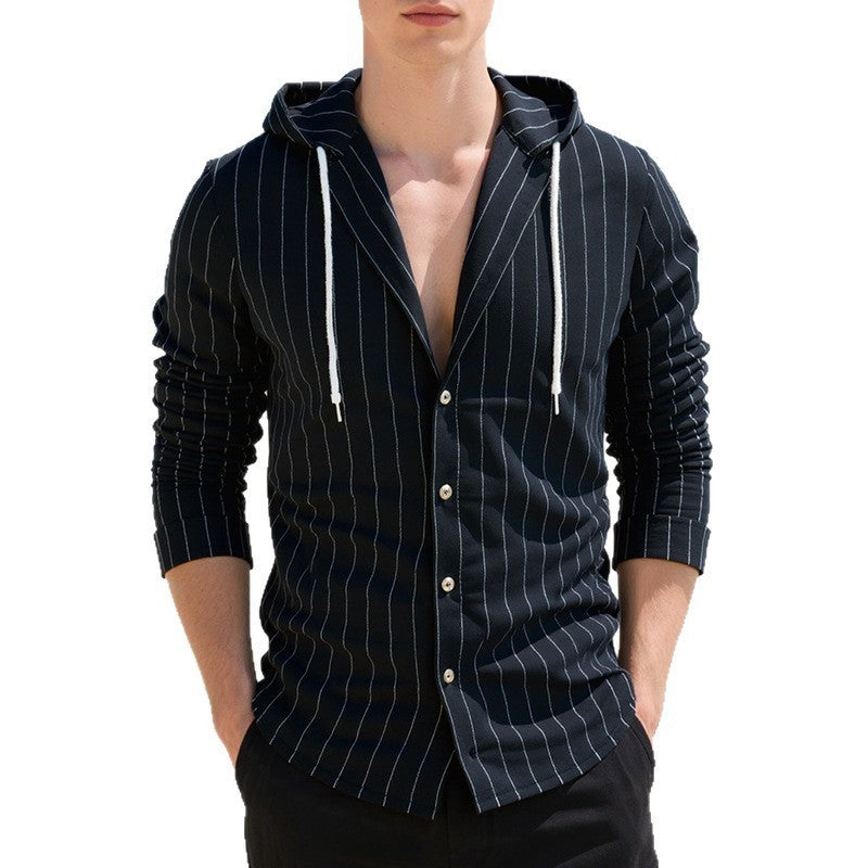 Cardigan à capuche slim fit, chemise décontractée