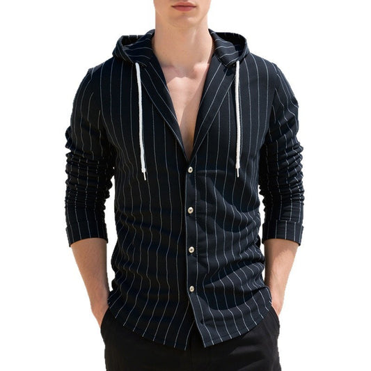 Cardigan à capuche slim fit, chemise décontractée