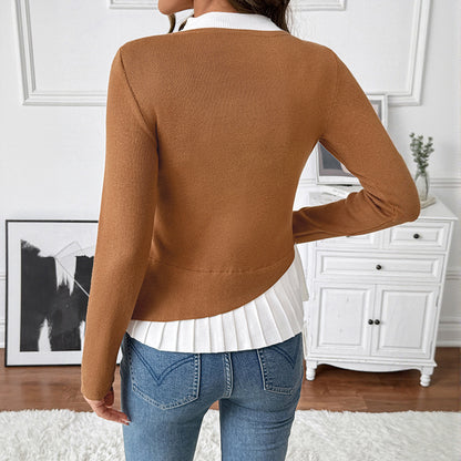 Pull en maille slim à patchwork de couleurs contrastées
