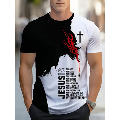 T-shirt à manches courtes style décontracté, impression numérique 3D