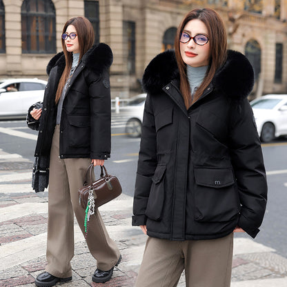 Parka en coton doublée polaire épaisse pour femme