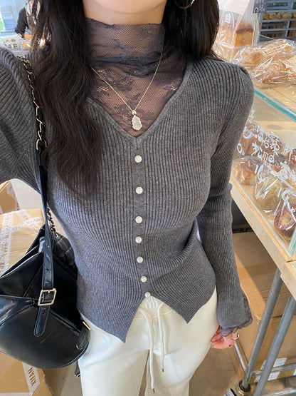 Pull tricoté dentelle
