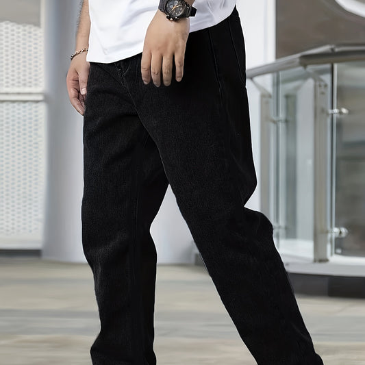 Jeans noirs basic régular tendance pour hommes