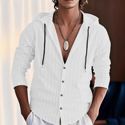 Cardigan à capuche slim fit, chemise décontractée