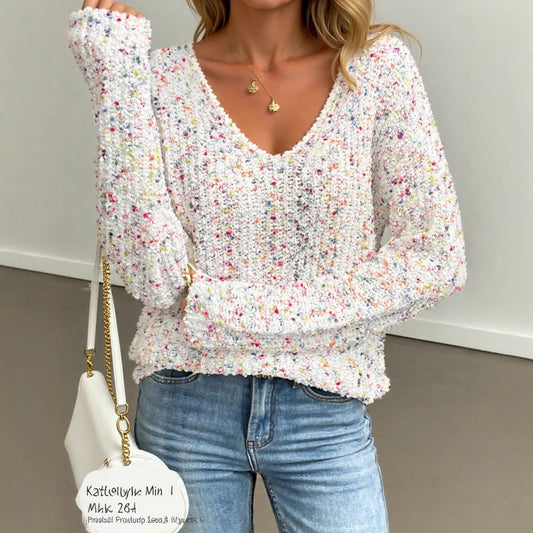 Pull ample et décontracté à col en V