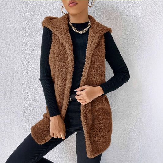 Veste à capuche en peluche décontractée