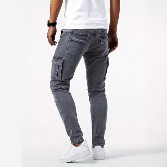 Jeans skinny à poches latérales pour hommes
