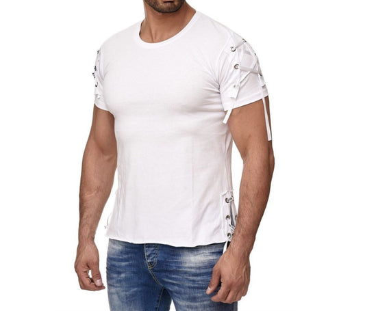 T-shirt uni coupe slim sans col