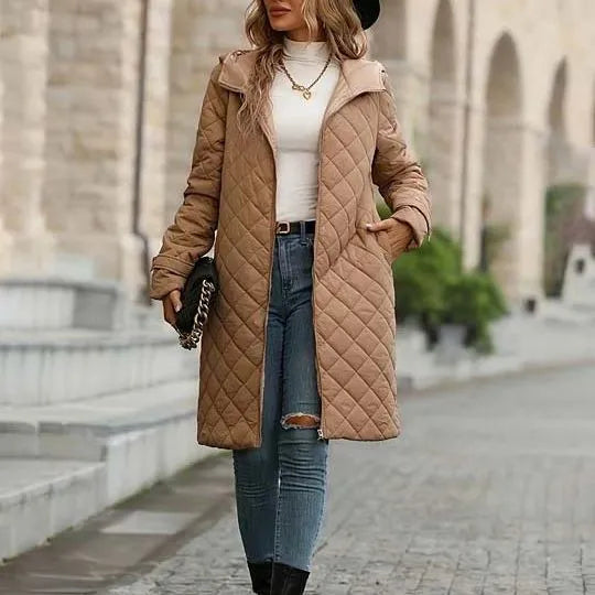 Manteau décontractée à capuche en coton Rhombus