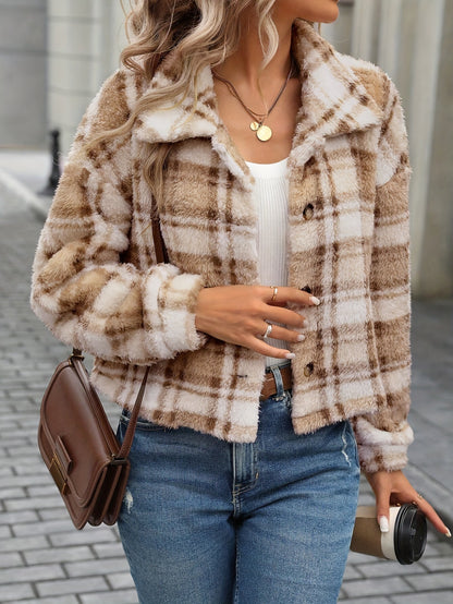 Veste boutonné en peluche double face