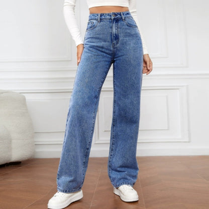 Jean droit taille haute