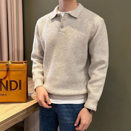 Pull en maille à revers pour homme, style business