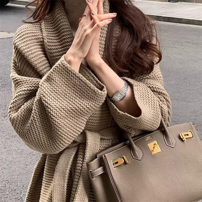 Gilet tricot épais décontracté pour femme