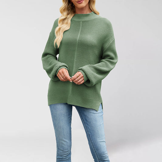 Pull ample tricoté de couleur unie