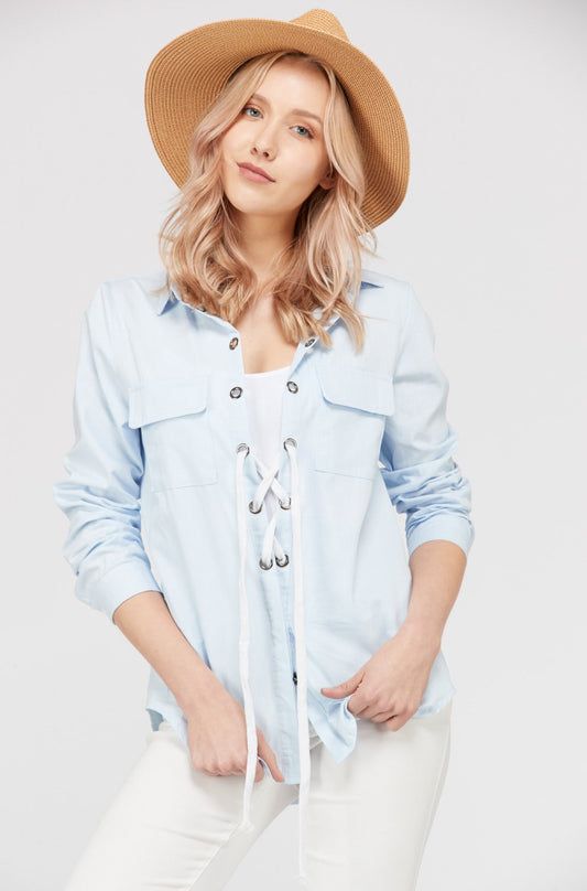 Chemisier à lacets pour femme