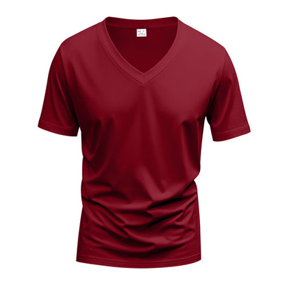 T-shirt ample d'été américain de couleur unie pour homme