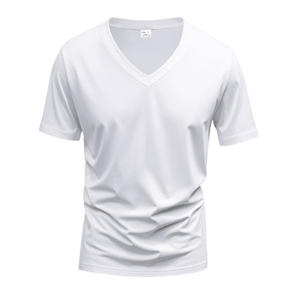 T-shirt ample d'été américain de couleur unie pour homme