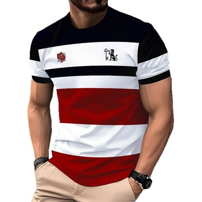 T-shirt à manches courtes style décontracté, impression numérique 3D