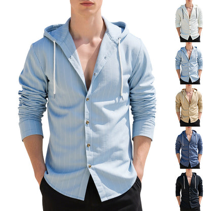 Cardigan à capuche slim fit, chemise décontractée
