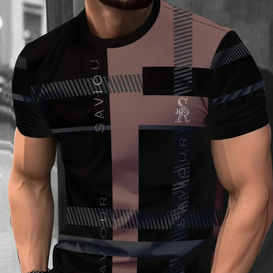 T-shirt à manches courtes style décontracté, impression numérique 3D