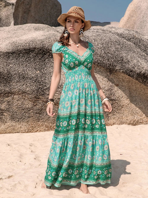 Robe imprimée col en V