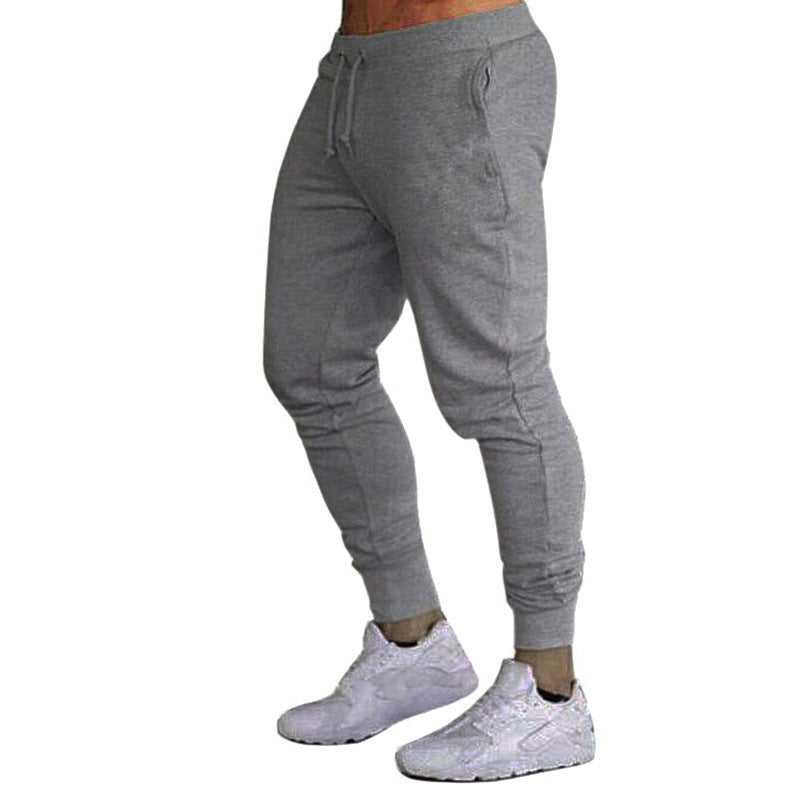 Pantalon de sport décontracté, couleur unie cordon de serrage
