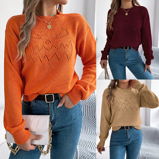 Pull Halloween lanterne ajourée
