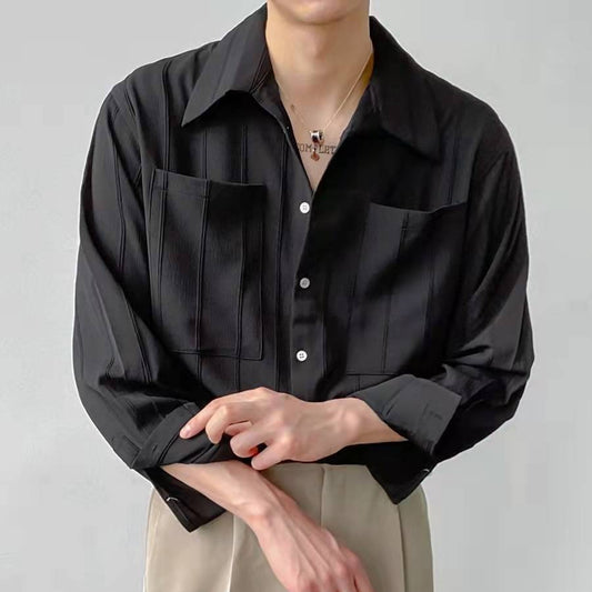 Chemise à manches longues tendance couleur unie