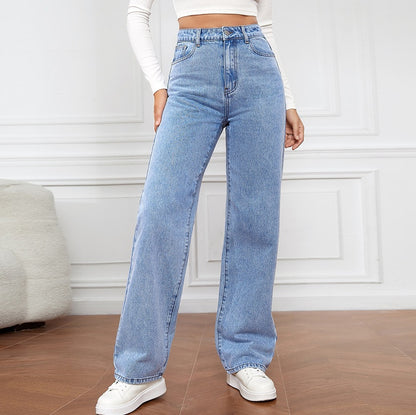 Jean droit taille haute