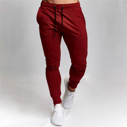 Pantalon de sport décontracté, couleur unie cordon de serrage
