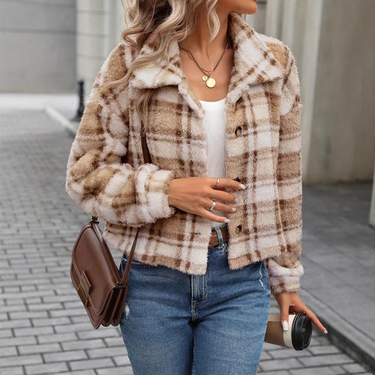Veste boutonné en peluche double face