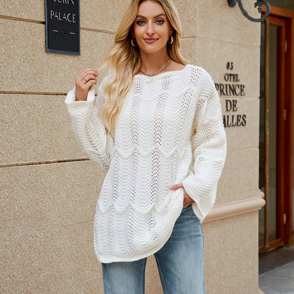 Pull à manches longues épaules dénudées