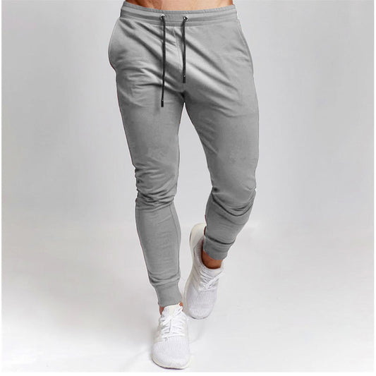 Pantalon de sport décontracté, couleur unie cordon de serrage