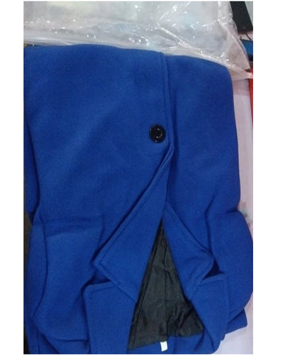Veste laine mi-long, coupe ajustée, poches, col droit