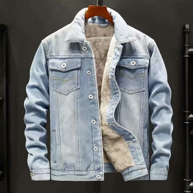 Veste en jean homme ample polaire