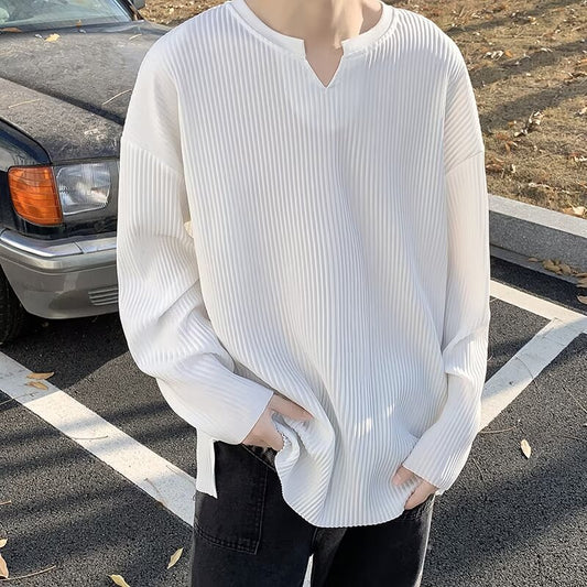 Pull rayé texture drapé couleur unie